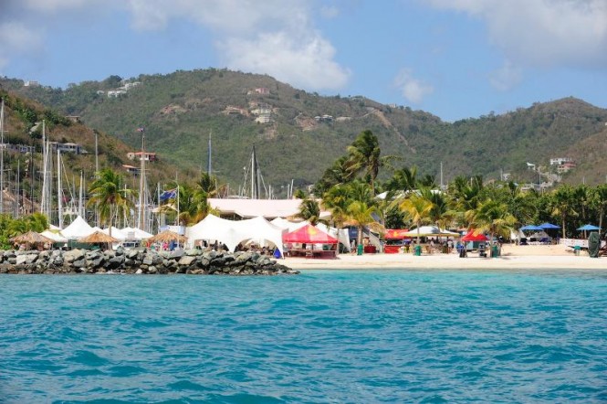 The BVI Spring Regatta Race Village on Nanny Cay Beach - Credit Todd Van Sickle:BVI Spring Regatta & Sailing Festival 